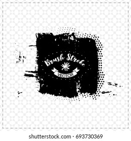 Black brush stroke and texture. Grunge vector abstract hand - painted element. Underline and border design.