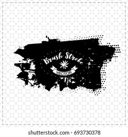 Black brush stroke and texture. Grunge vector abstract hand - painted element. Underline and border design.