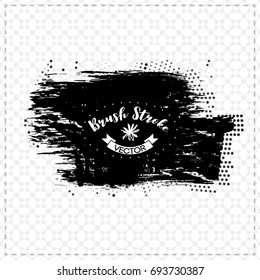 Black brush stroke and texture. Grunge vector abstract hand - painted element. Underline and border design.