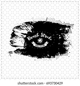 Black brush stroke and texture. Grunge vector abstract hand - painted element. Underline and border design.