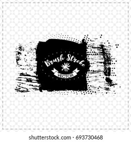 Black brush stroke and texture. Grunge vector abstract hand - painted element. Underline and border design.