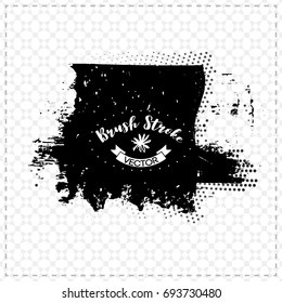 Black brush stroke and texture. Grunge vector abstract hand - painted element. Underline and border design.