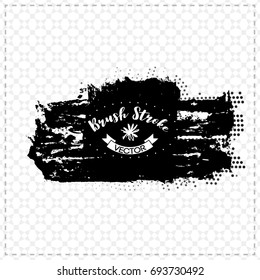 Black brush stroke and texture. Grunge vector abstract hand - painted element. Underline and border design.