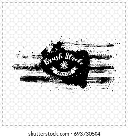 Black brush stroke and texture. Grunge vector abstract hand - painted element. Underline and border design.