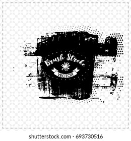 Black brush stroke and texture. Grunge vector abstract hand - painted element. Underline and border design.
