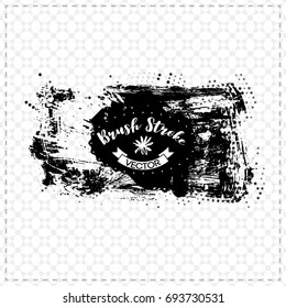 Black brush stroke and texture. Grunge vector abstract hand - painted element. Underline and border design.