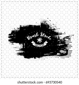 Black brush stroke and texture. Grunge vector abstract hand - painted element. Underline and border design.