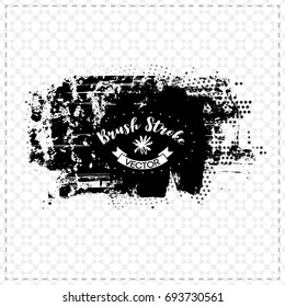 Black brush stroke and texture. Grunge vector abstract hand - painted element. Underline and border design.