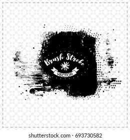 Black brush stroke and texture. Grunge vector abstract hand - painted element. Underline and border design.