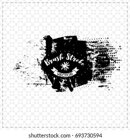 Black brush stroke and texture. Grunge vector abstract hand - painted element. Underline and border design.