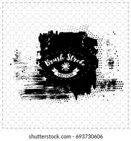 Black brush stroke and texture. Grunge vector abstract hand - painted element. Underline and border design.