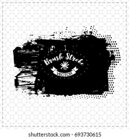 Black brush stroke and texture. Grunge vector abstract hand - painted element. Underline and border design.