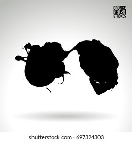 Black brush stroke and texture. Grunge vector abstract hand - painted element. Underline and border design.