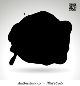 Black brush stroke and texture. Grunge vector abstract hand - painted element. Underline and border design.