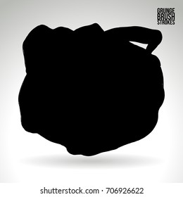 Black brush stroke and texture. Grunge vector abstract hand - painted element. Underline and border design.