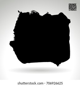 Black brush stroke and texture. Grunge vector abstract hand - painted element. Underline and border design.