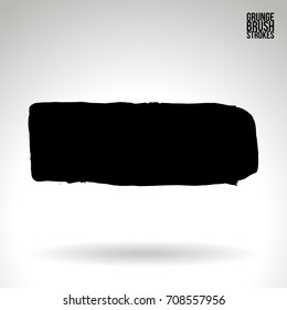 Black brush stroke and texture. Grunge vector abstract hand - painted element. Underline and border design.