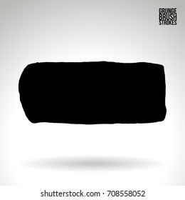 Black brush stroke and texture. Grunge vector abstract hand - painted element. Underline and border design.