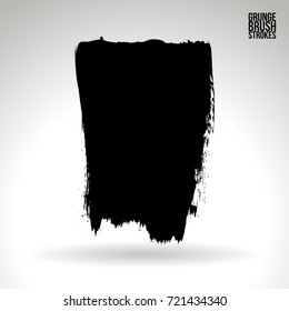 Black brush stroke and texture. Grunge vector abstract hand - painted element. Underline and border design.