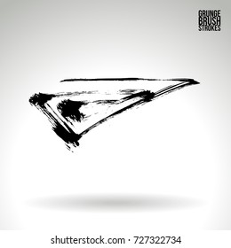 Black brush stroke and texture. Grunge vector abstract hand - painted element. Underline and border design.