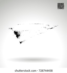 Black brush stroke and texture. Grunge vector abstract hand - painted element. Underline and border design.