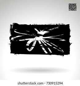 Black brush stroke and texture. Grunge vector abstract hand - painted element. Underline and border design.