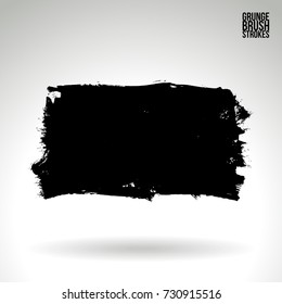 Pincel negro y textura. Grunge Vector abstracto mano - elemento pintado. Diseño de subrayado y borde.