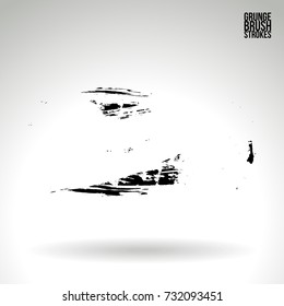 Black brush stroke and texture. Grunge vector abstract hand - painted element. Underline and border design.