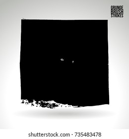 Black brush stroke and texture. Grunge vector abstract hand - painted element. Underline and border design.