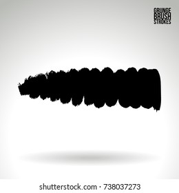 Black brush stroke and texture. Grunge vector abstract hand - painted element. Underline and border design.