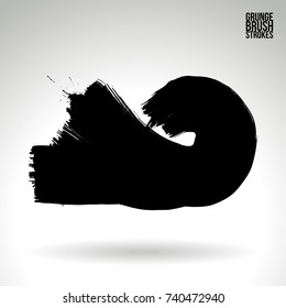 Black brush stroke and texture. Grunge vector abstract hand - painted element. Underline and border design.