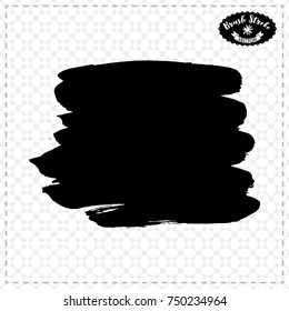 Black brush stroke and texture. Grunge vector abstract hand - painted element. Underline and border design.