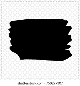 Black brush stroke and texture. Grunge vector abstract hand - painted element. Underline and border design.