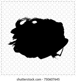 Black brush stroke and texture. Grunge vector abstract hand - painted element. Underline and border design.