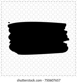 Black brush stroke and texture. Grunge vector abstract hand - painted element. Underline and border design.