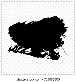 Black brush stroke and texture. Grunge vector abstract hand - painted element. Underline and border design.