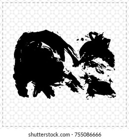 Black brush stroke and texture. Grunge vector abstract hand - painted element. Underline and border design.