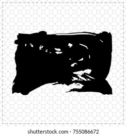 Black brush stroke and texture. Grunge vector abstract hand - painted element. Underline and border design.