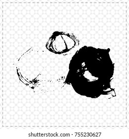 Black brush stroke and texture. Grunge vector abstract hand - painted element. Underline and border design.