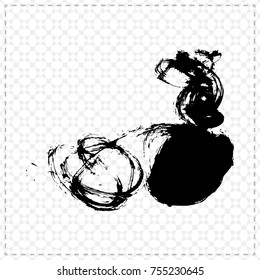 Black brush stroke and texture. Grunge vector abstract hand - painted element. Underline and border design.