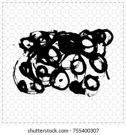 Black brush stroke and texture. Grunge vector abstract hand - painted element. Underline and border design.