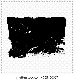 Black brush stroke and texture. Grunge vector abstract hand - painted element. Underline and border design.