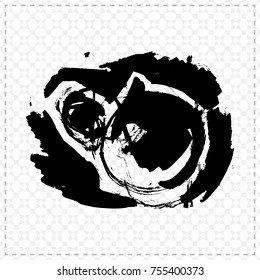 Black brush stroke and texture. Grunge vector abstract hand - painted element. Underline and border design.