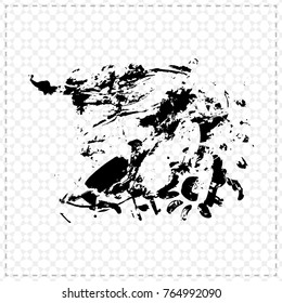 Black brush stroke and texture. Grunge vector abstract hand - painted element. Underline and border design.