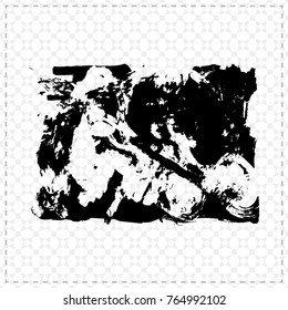 Black brush stroke and texture. Grunge vector abstract hand - painted element. Underline and border design.