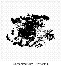 Black brush stroke and texture. Grunge vector abstract hand - painted element. Underline and border design.