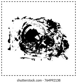Black brush stroke and texture. Grunge vector abstract hand - painted element. Underline and border design.