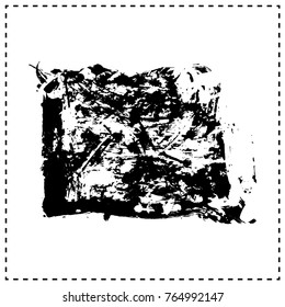 Black brush stroke and texture. Grunge vector abstract hand - painted element. Underline and border design.