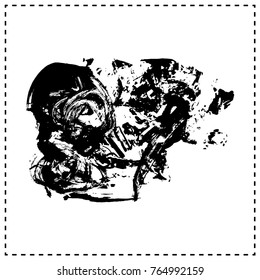 Black brush stroke and texture. Grunge vector abstract hand - painted element. Underline and border design.
