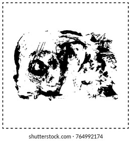 Black brush stroke and texture. Grunge vector abstract hand - painted element. Underline and border design.